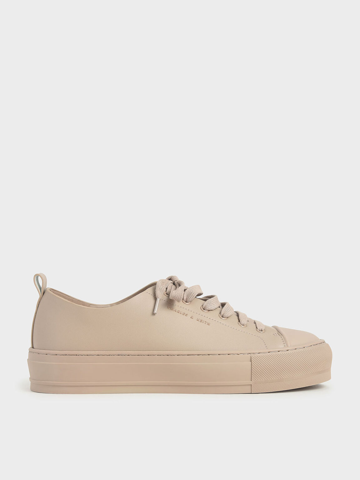 Lucia Metallic Platform Sneakers in Nude, product photograph