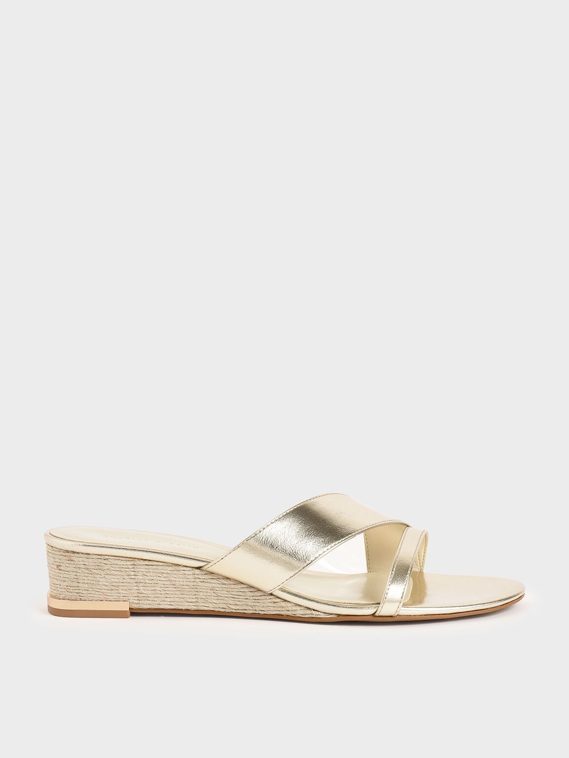 Fiona Strappy Wedges in Gold, product photograph