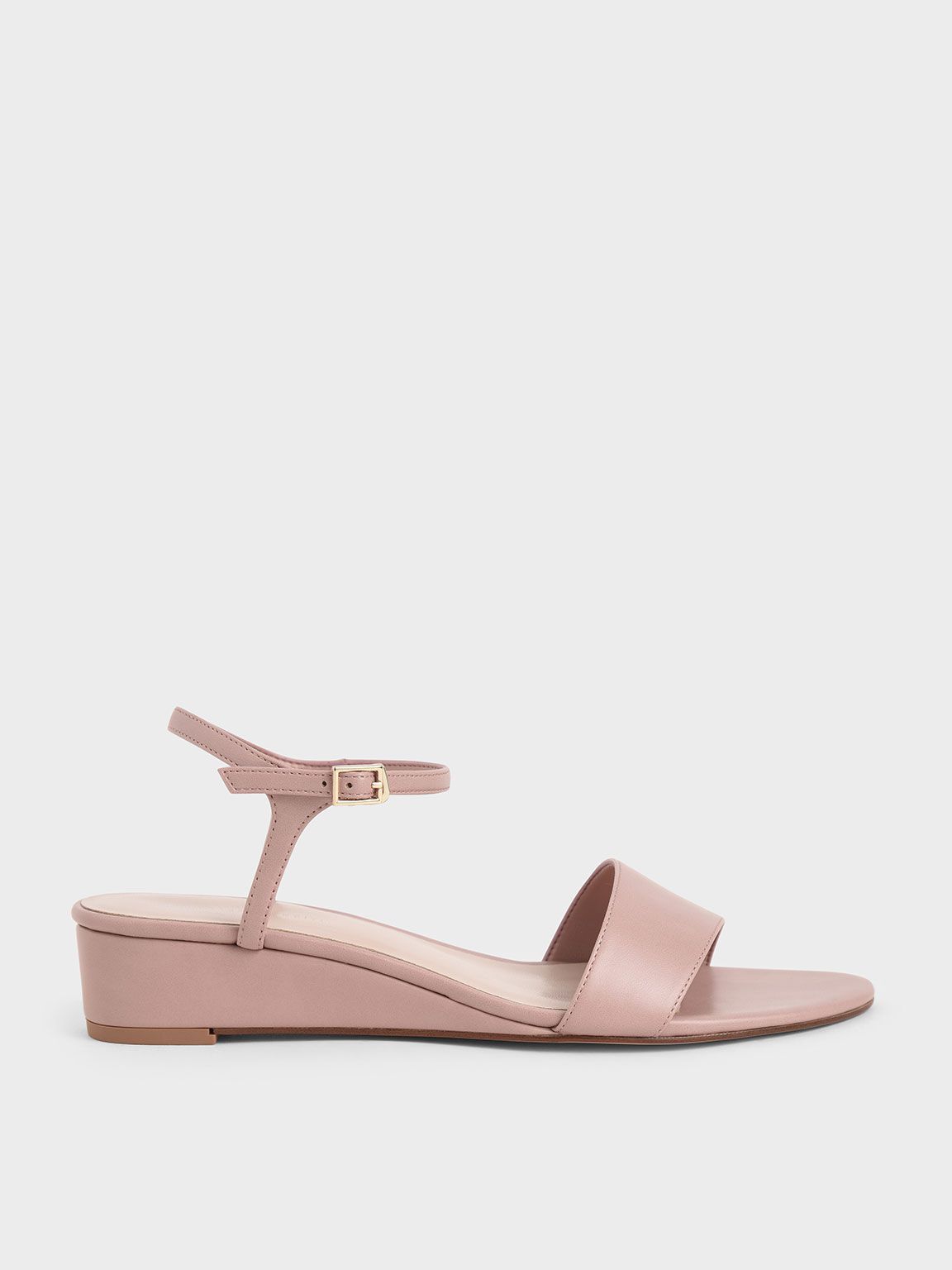 Gemma Asymmetric Wedge Sandals in Pink, product photograph