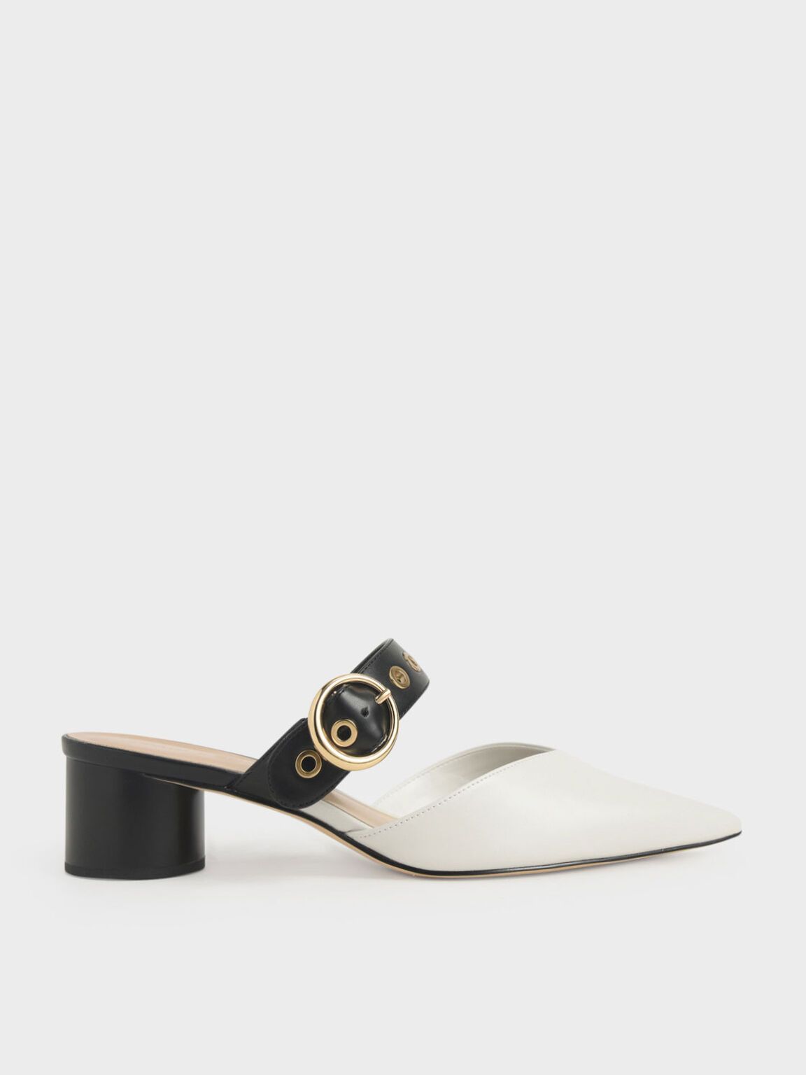 Kiara Grommet Mules in Chalk, product photograph