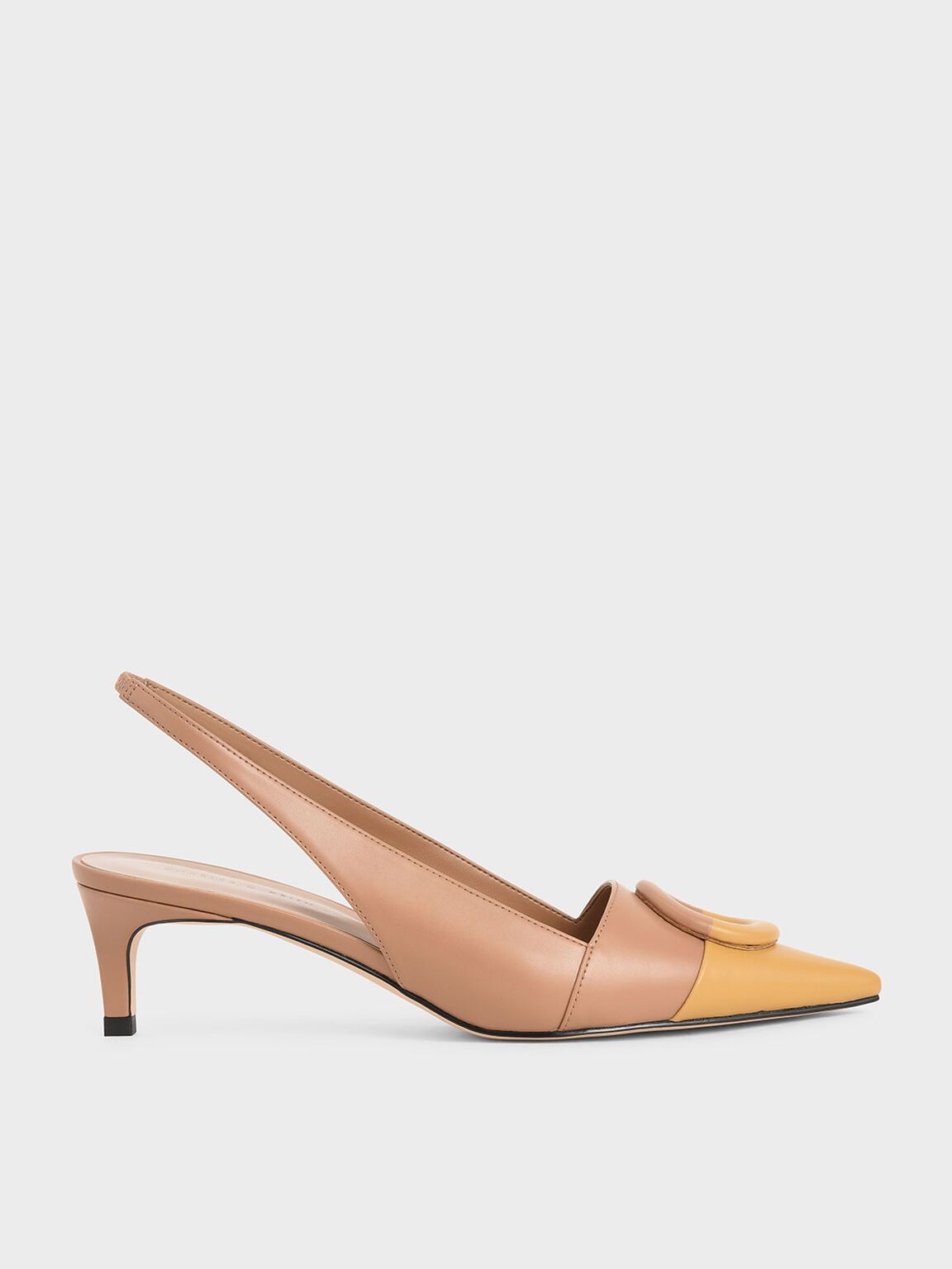 Juliet Mismatched Slingback Pumps in Yellow, product photograph