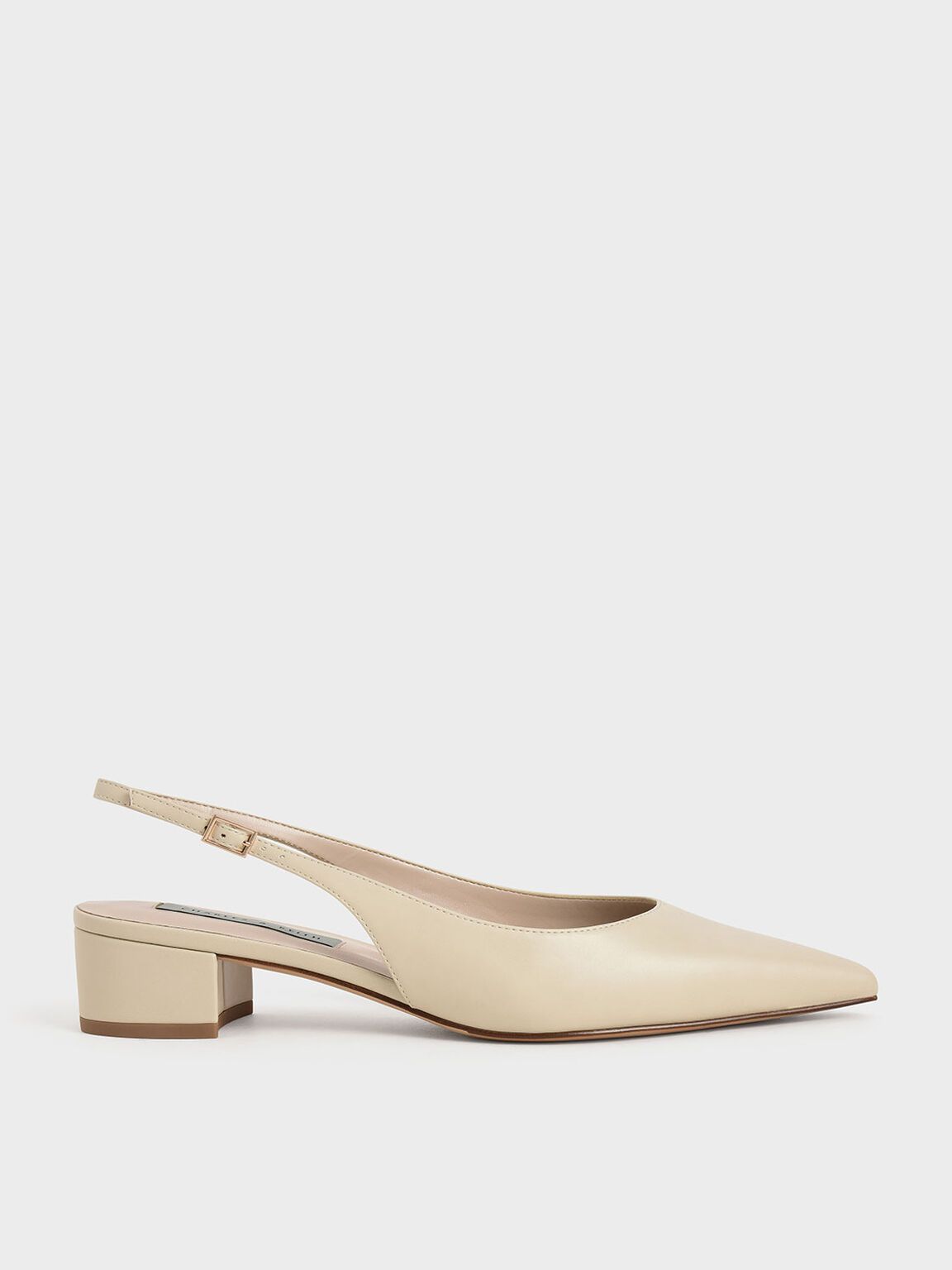 Thea Pointed Toe Slingback Pumps in Chalk, product photograph