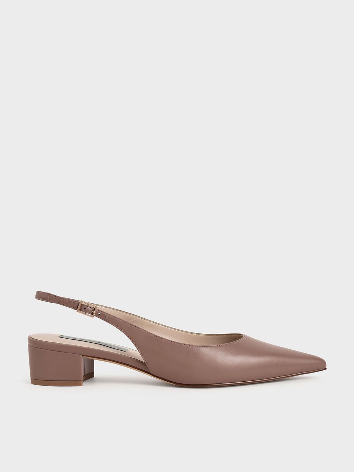 Thea Pointed Toe Slingback Pumps in Mauve, product photograph