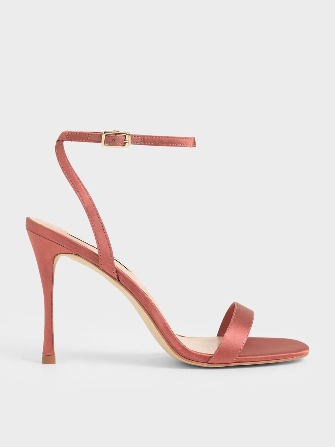 Daphne Satin Stiletto Heels in Pink, product photograph