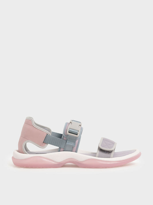 Pia Strappy Chunky Sandals in Lilac, product photograph