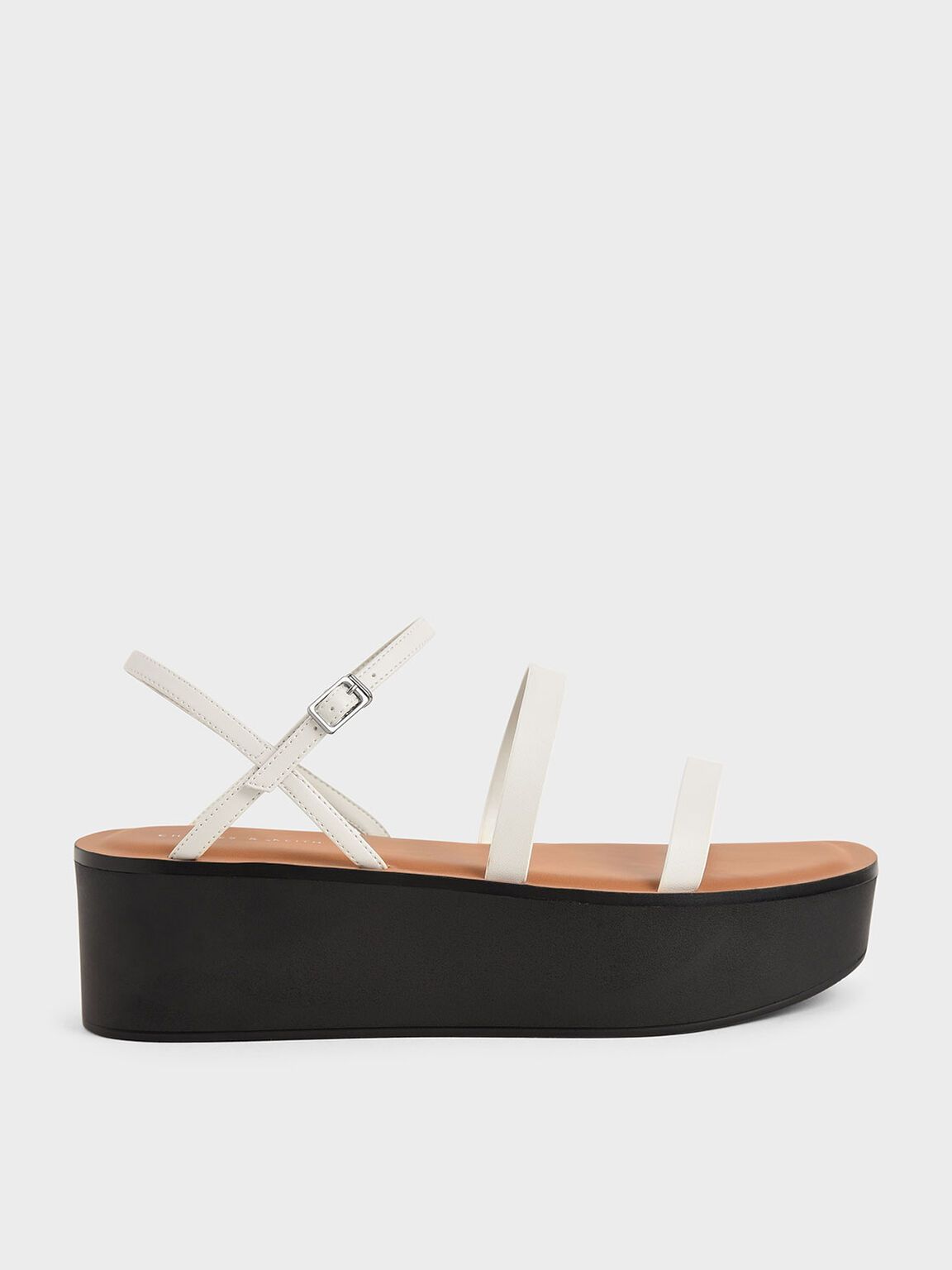 Hazel Strappy Flatform Sandals in Chalk, product photograph