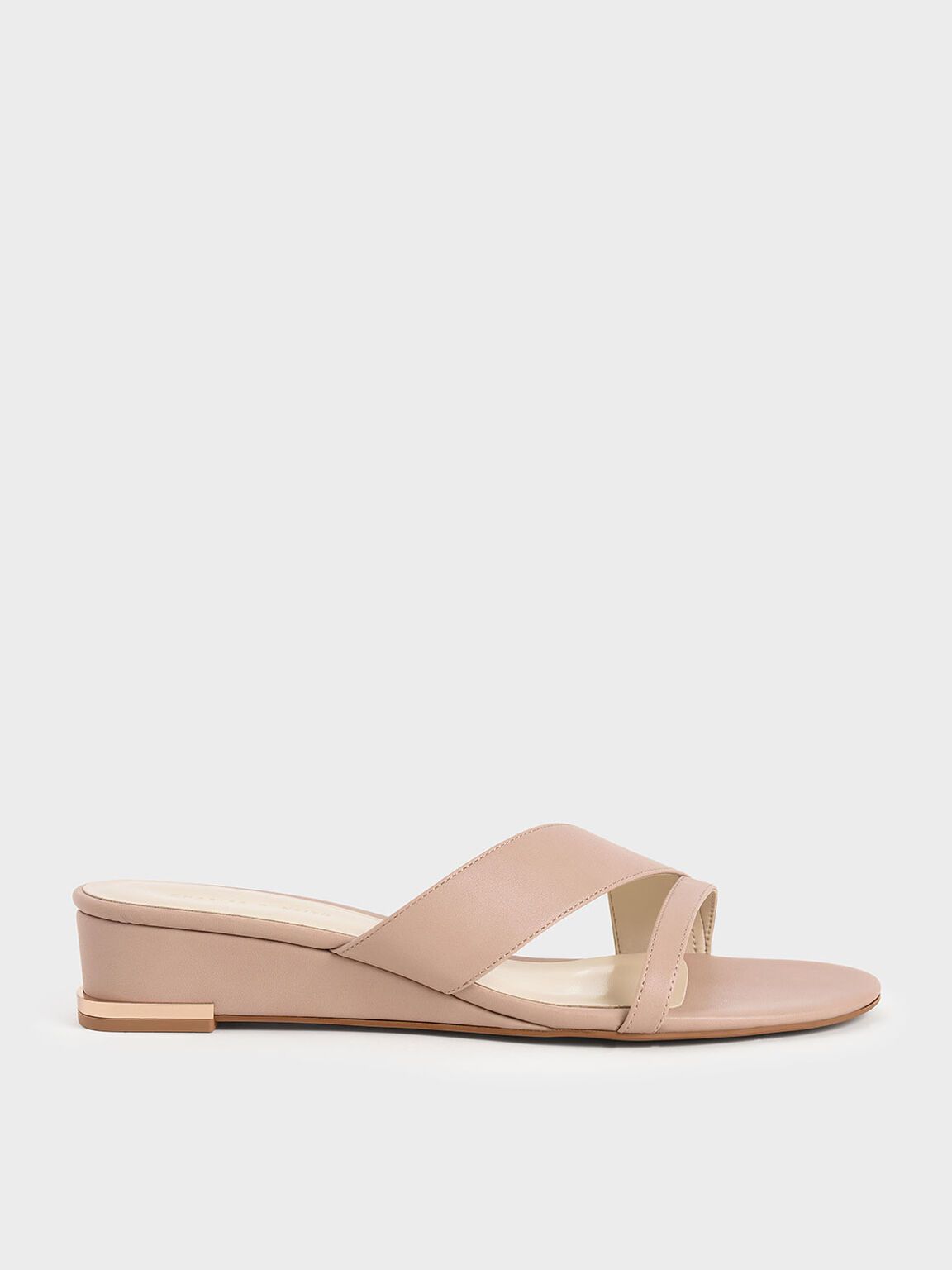 Fiona Strappy Wedges in Nude, product photograph