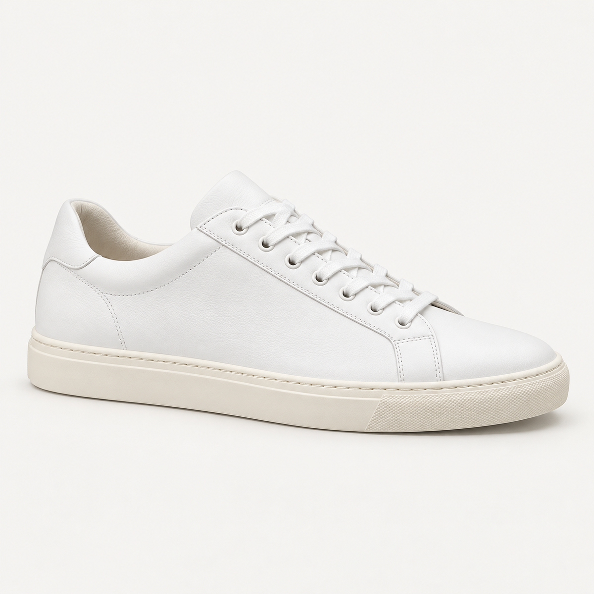 Filtor Studio Atlas Leather Sneakers in White, studio product view